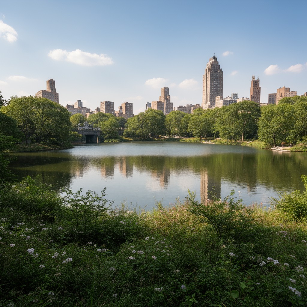 AI-generated illustration of Harlem Meer