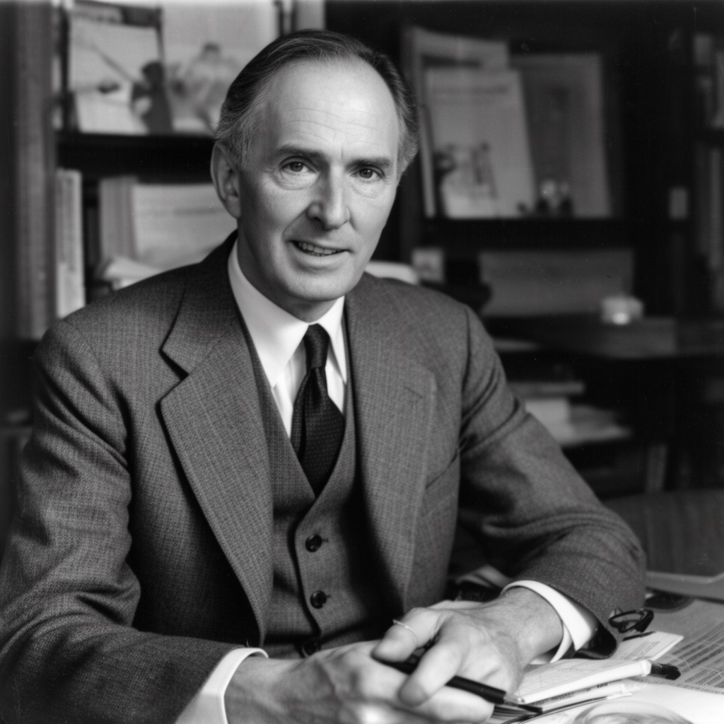 AI-generated illustration of George Harvey