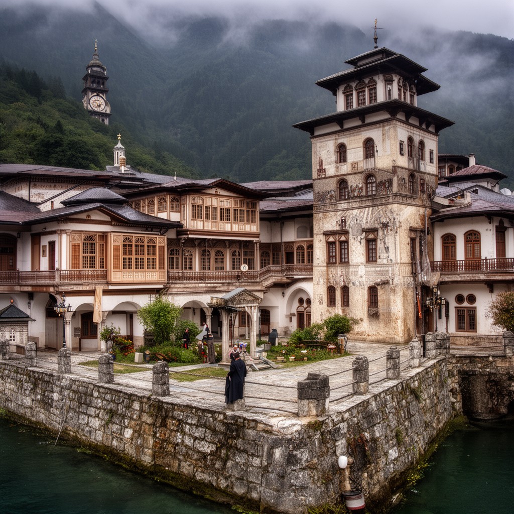 AI-generated illustration of Esphigmenou Monastery