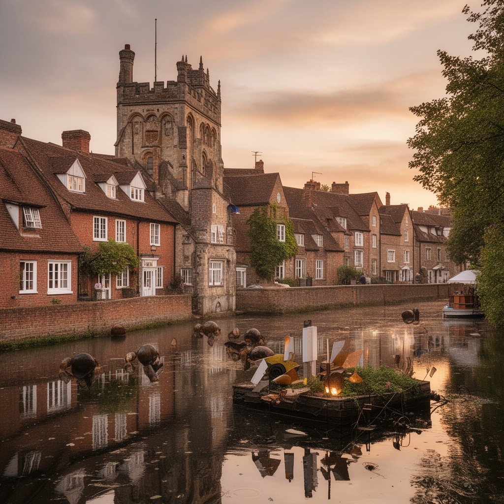 AI-generated illustration of Ware, Hertfordshire