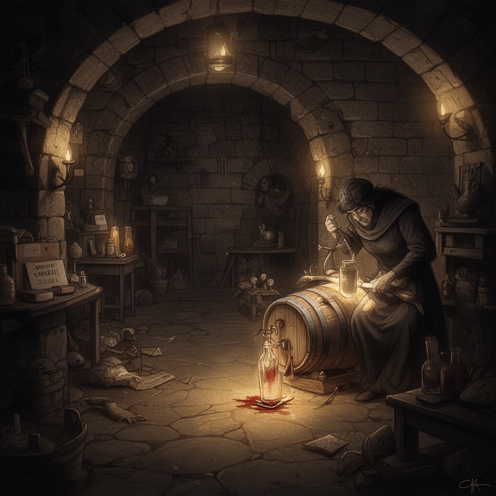 AI-generated illustration of The Cask of Amontillado