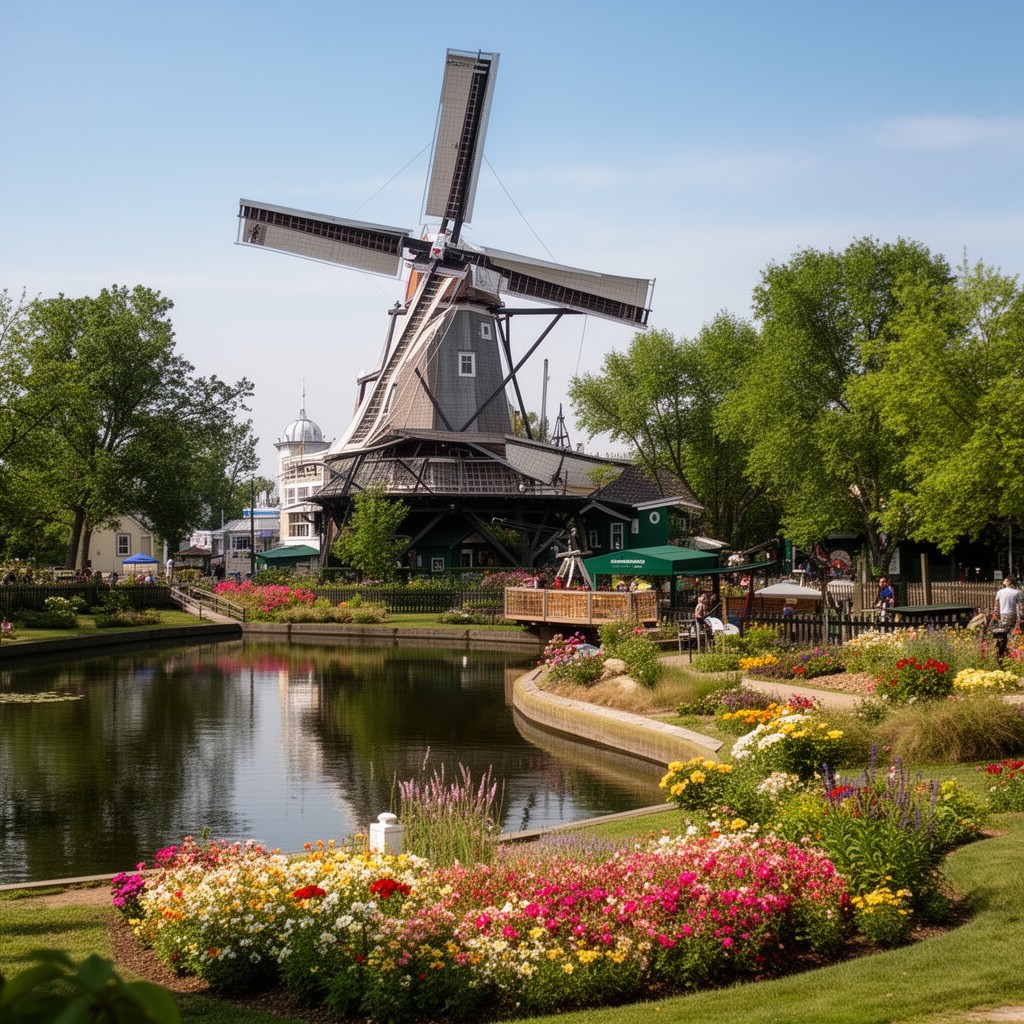 AI-generated illustration of Windmill Island