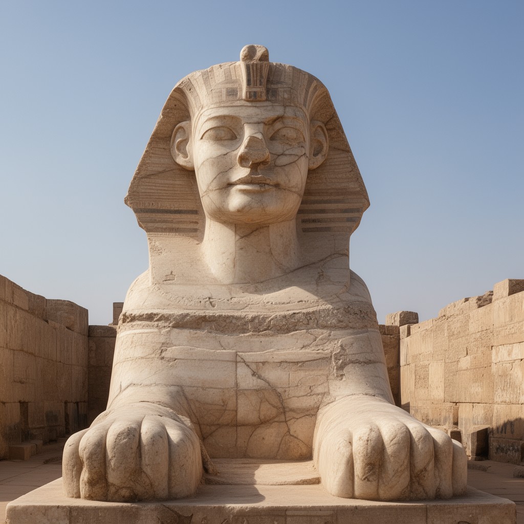 AI-generated illustration of Alabaster Sphinx of Memphis
