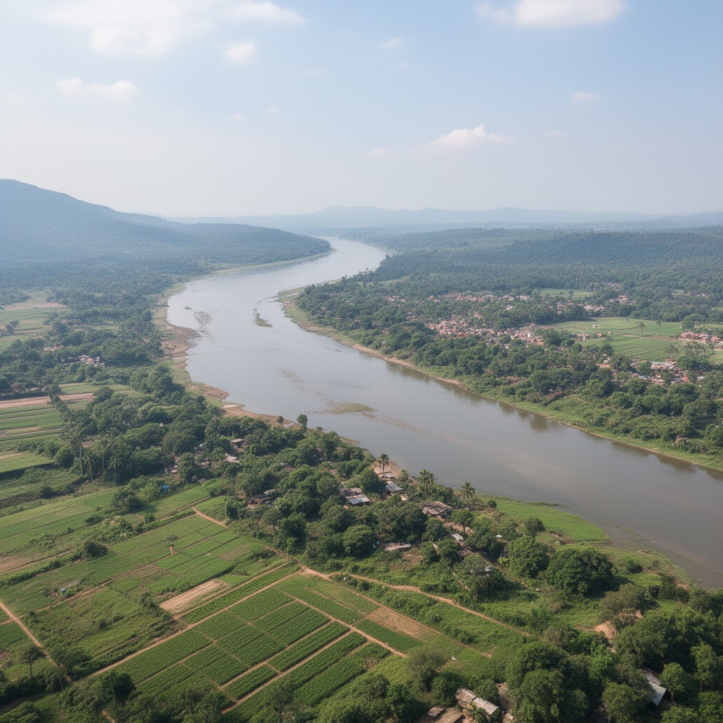 AI-generated illustration of Krishna River basin