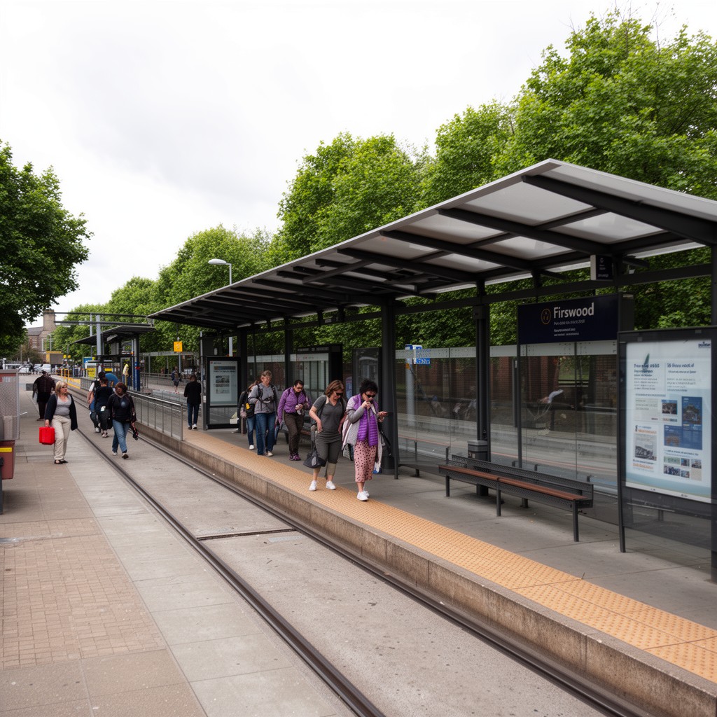 AI-generated illustration of Firswood tram stop