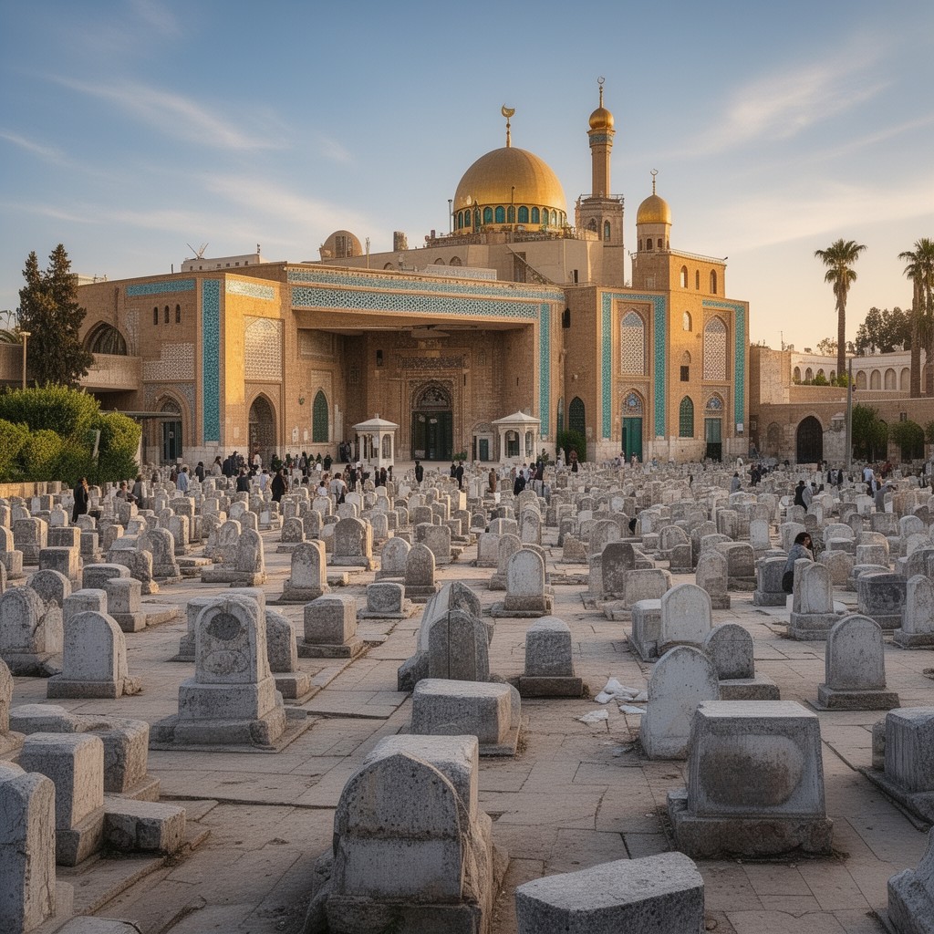AI-generated illustration of Jannat al-Baqi cemetery