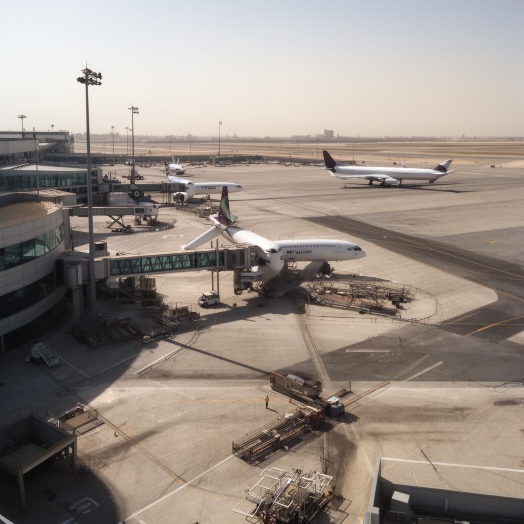 AI-generated illustration of King Khalid International Airport