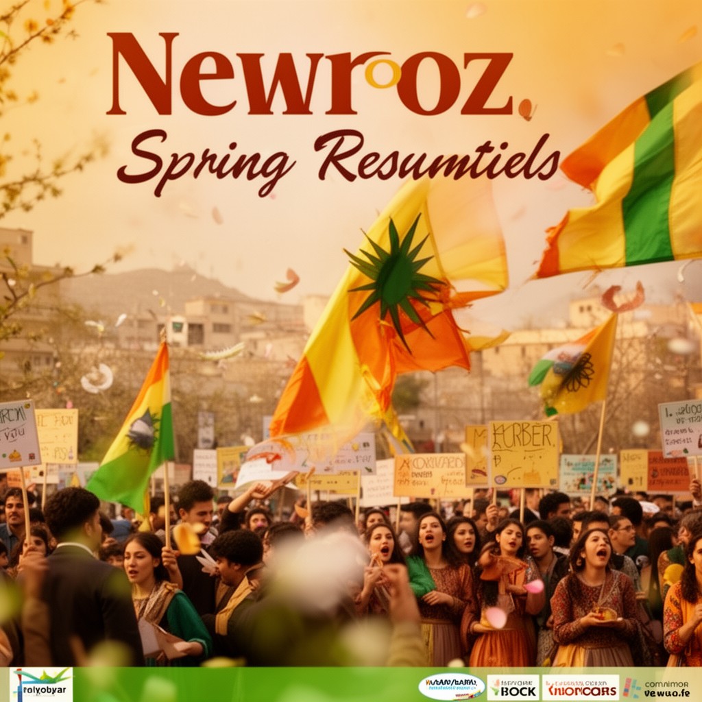 AI-generated illustration of Newroz spring festival