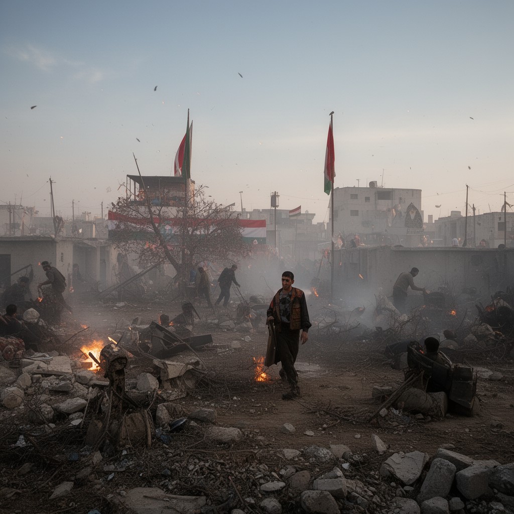 AI-generated illustration of Kurdish–Turkish conflict