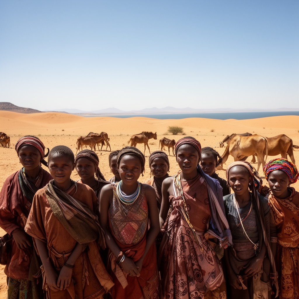 AI-generated illustration of Beja people