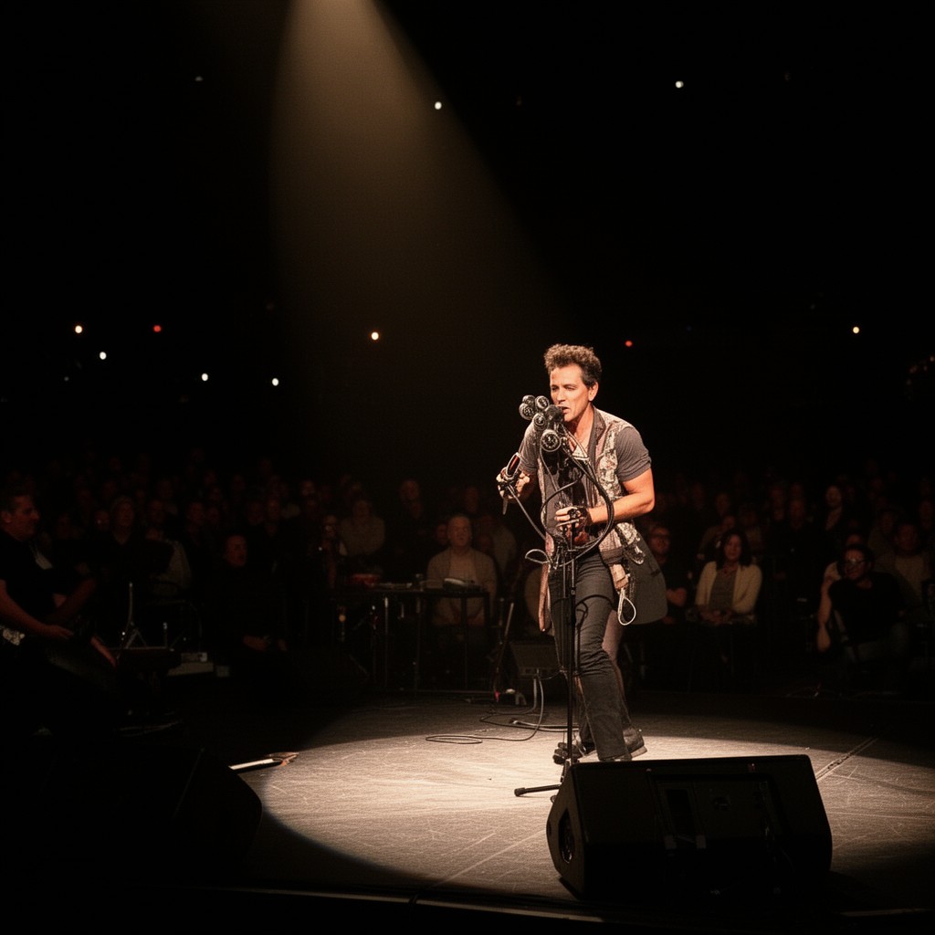 AI-generated illustration of Springsteen on Broadway