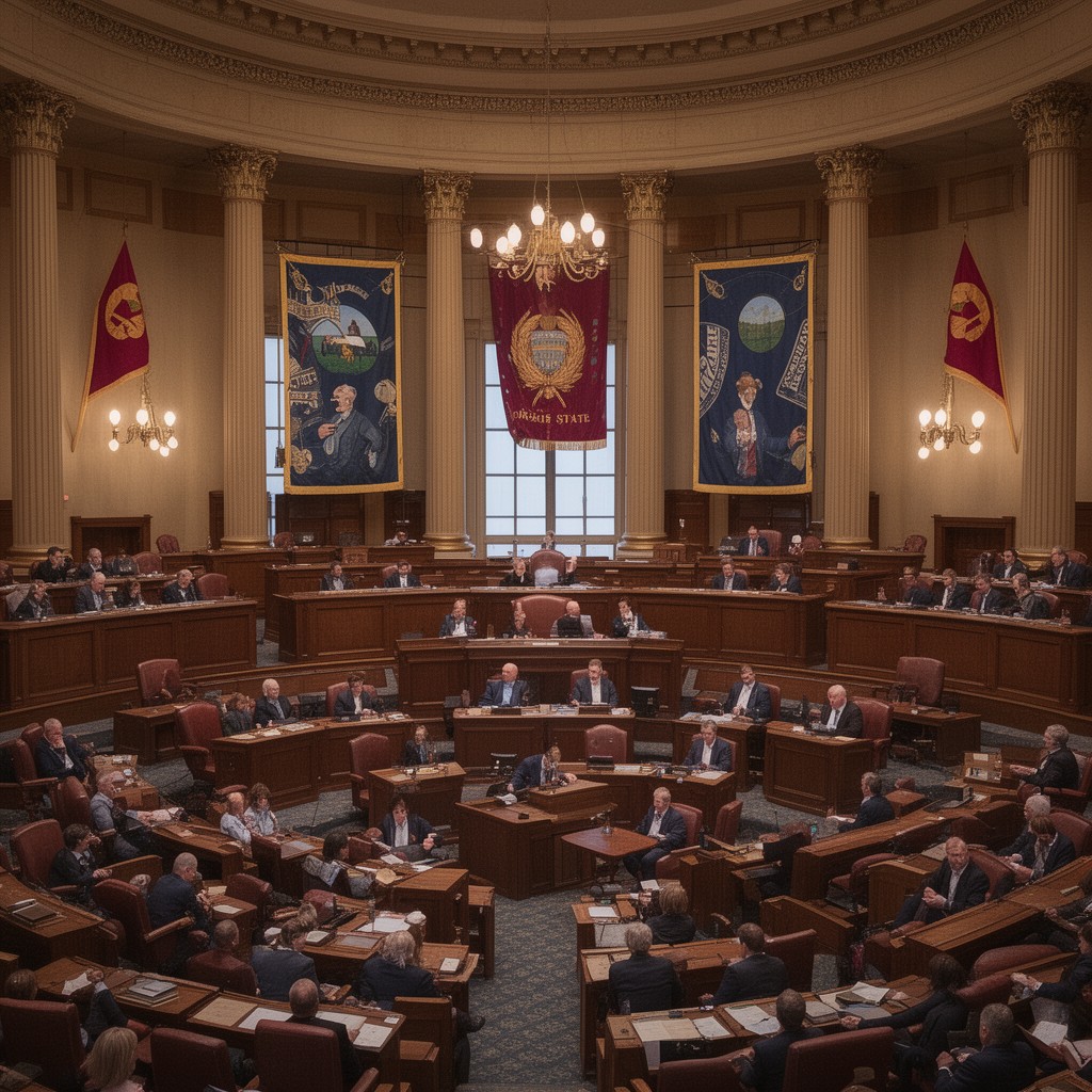 AI-generated illustration of Oregon State Senate