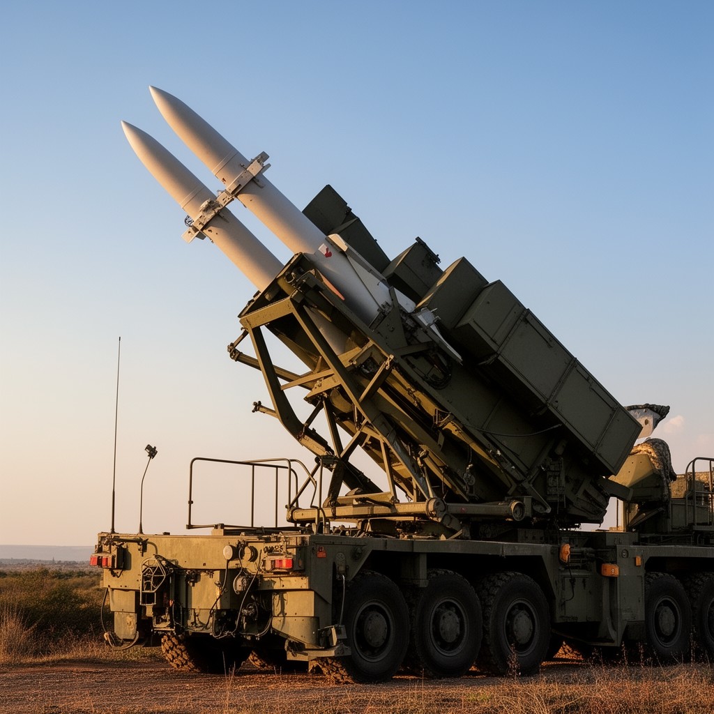 AI-generated illustration of Patriot missile system