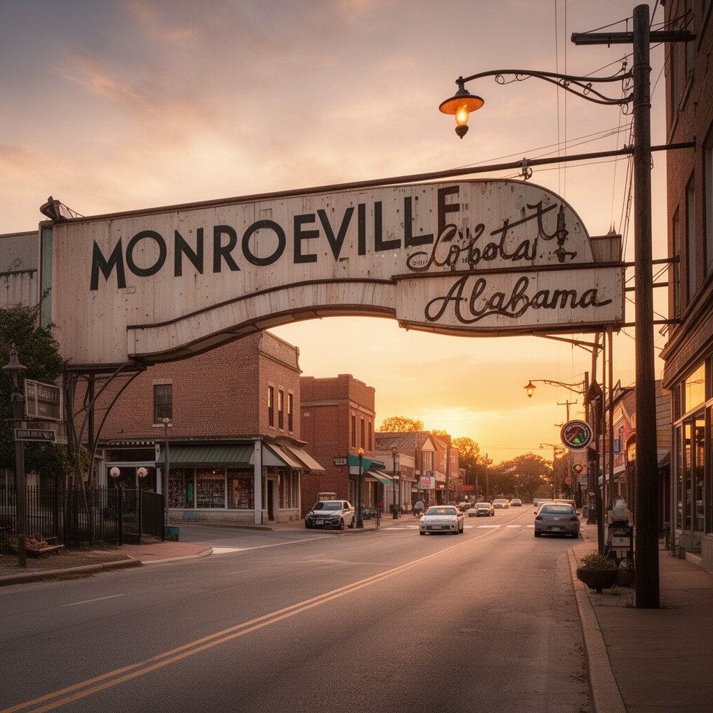 AI-generated illustration of Monroeville, Alabama