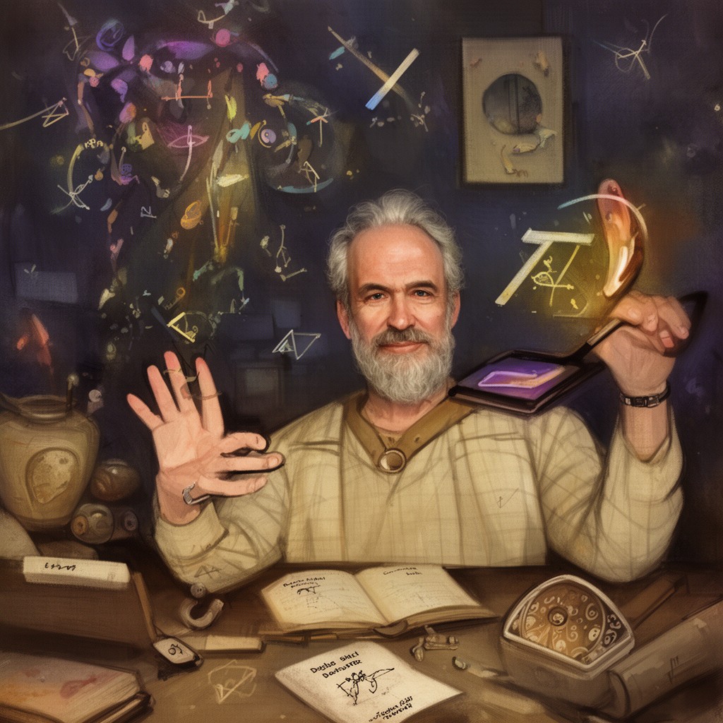 AI-generated illustration of Douglas Hofstadter