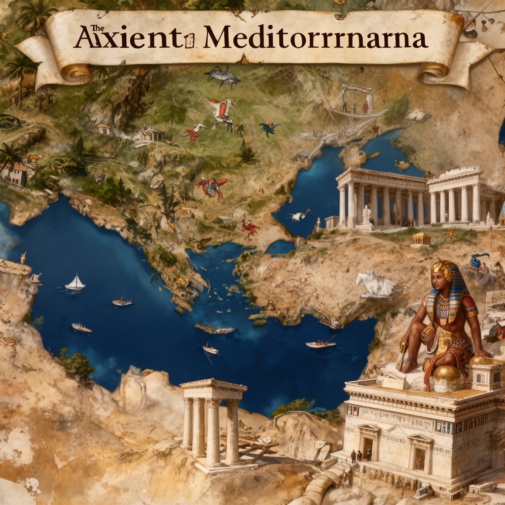 AI-generated illustration of Ancient Mediterranean world