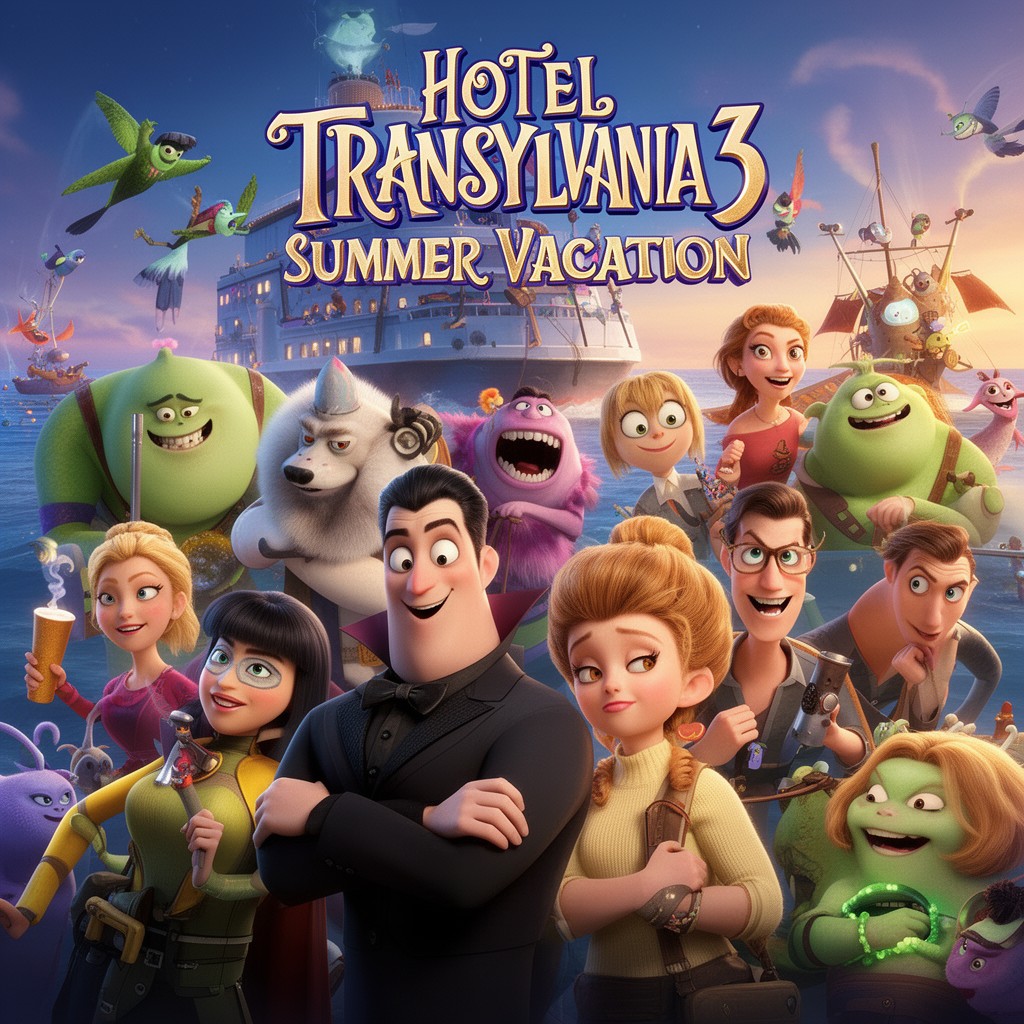 AI-generated illustration of Hotel Transylvania 3: Summer Vacation