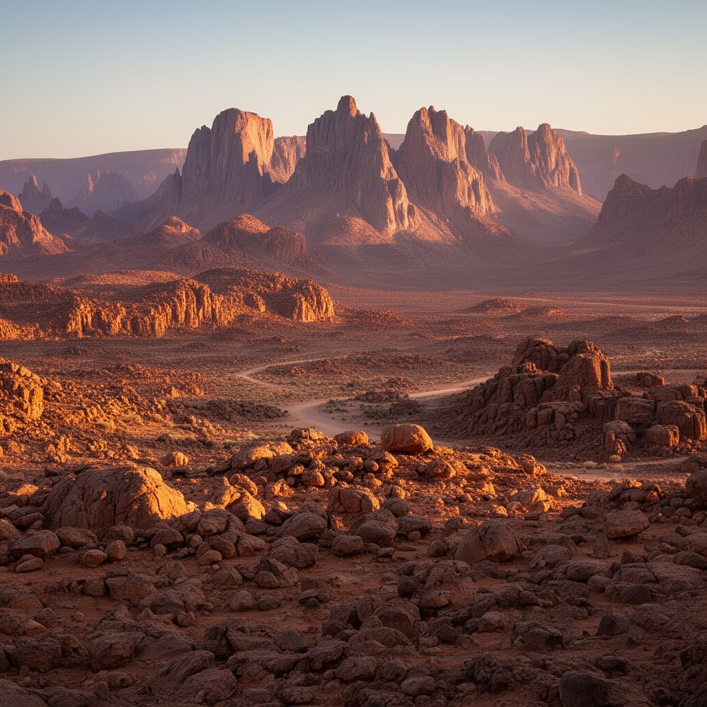 AI-generated illustration of Tibesti Mountains