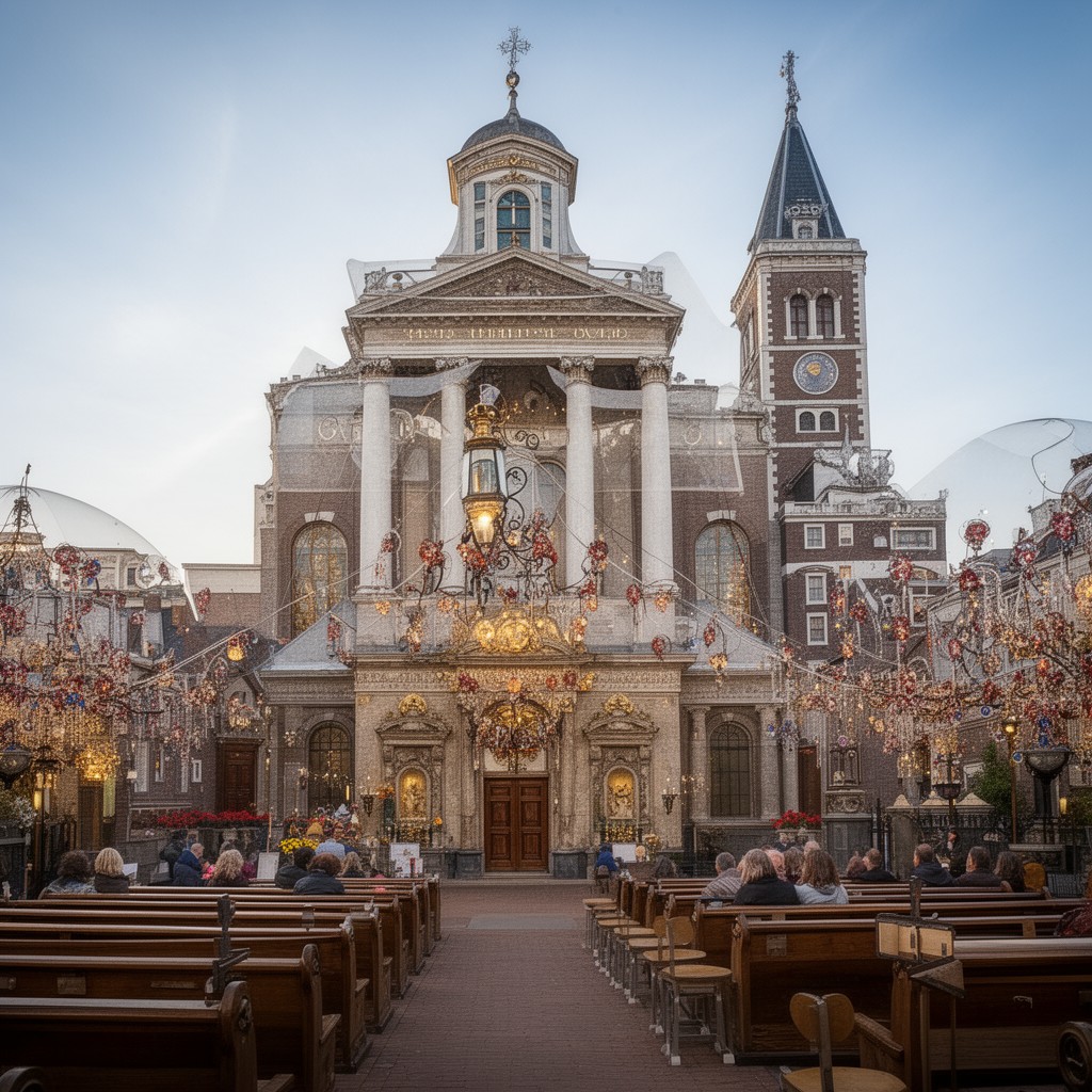 AI-generated illustration of De Duif church