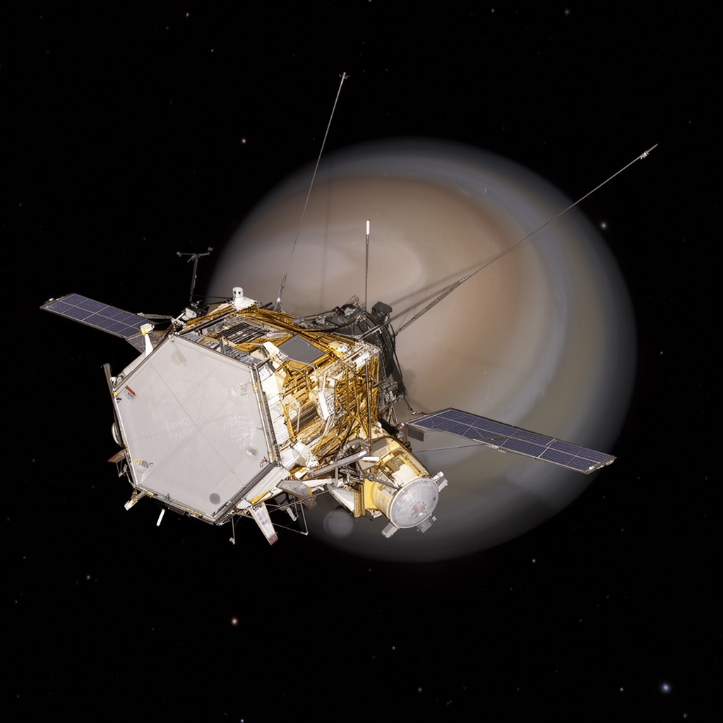 AI-generated illustration of Cassini–Huygens