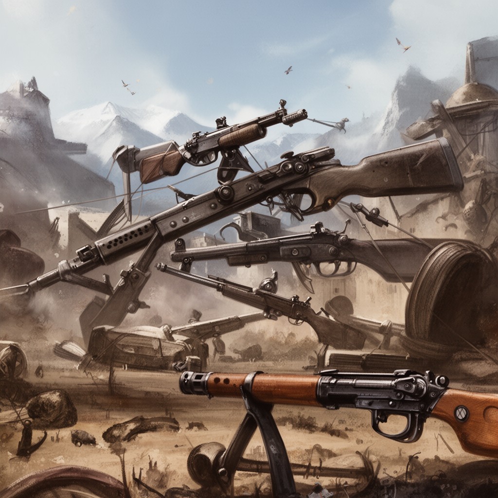 AI-generated illustration of Guns, Germs, and Steel