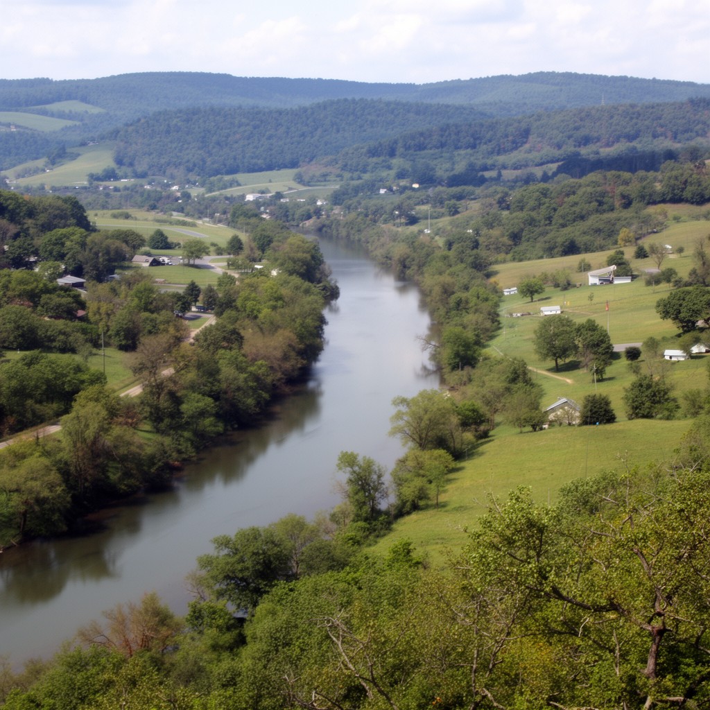 AI-generated illustration of South Branch Potomac River