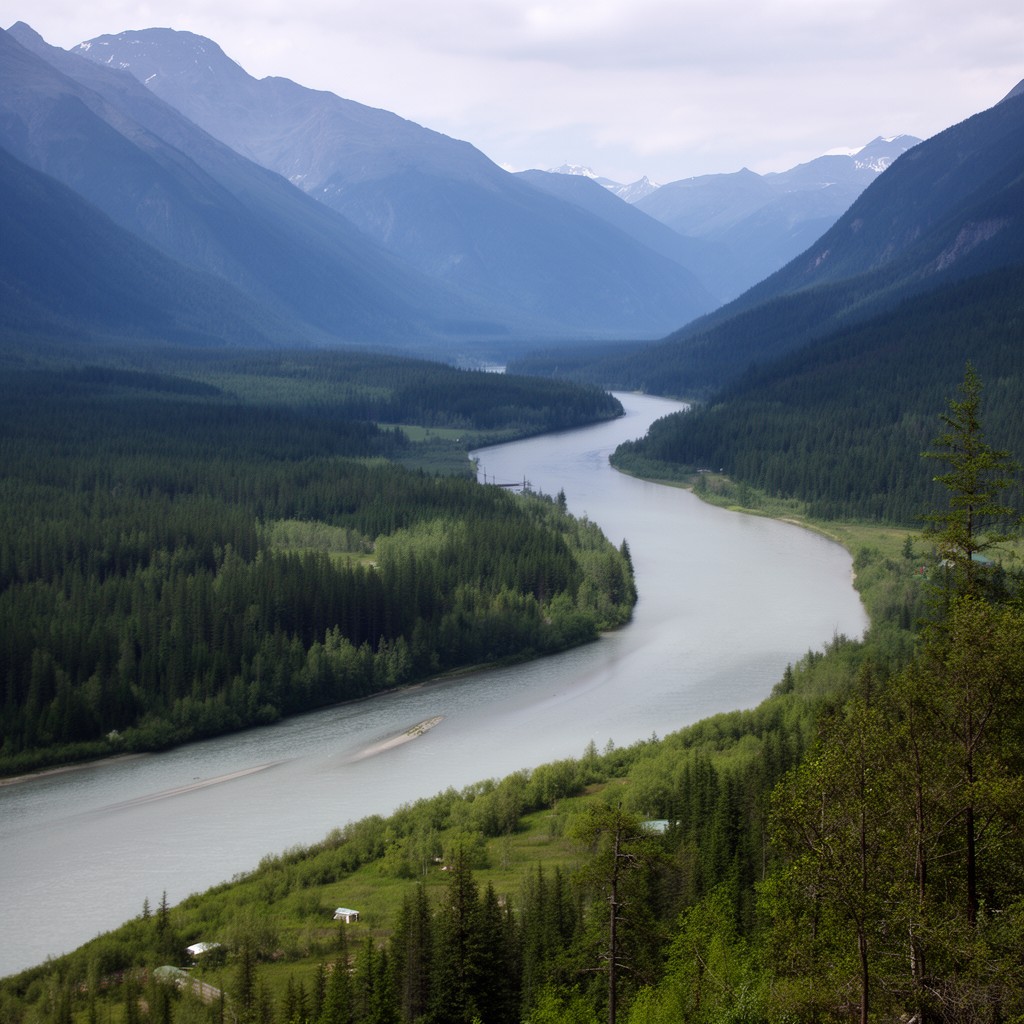AI-generated illustration of Fraser River