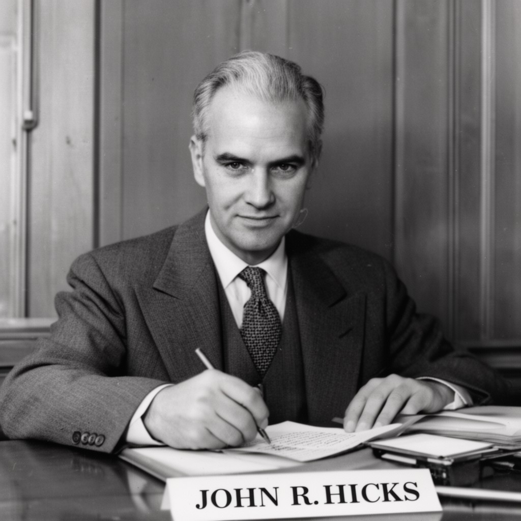 AI-generated illustration of John R. Hicks
