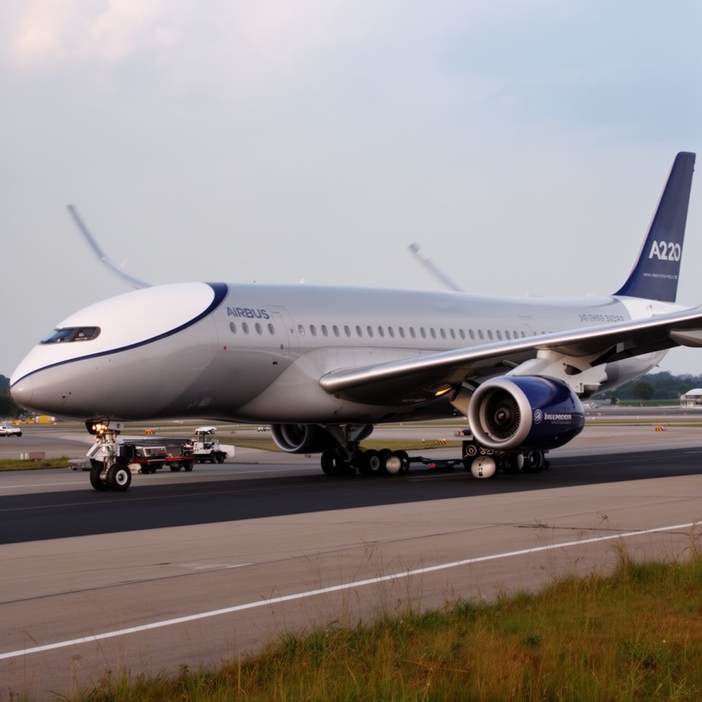 AI-generated illustration of Airbus A220