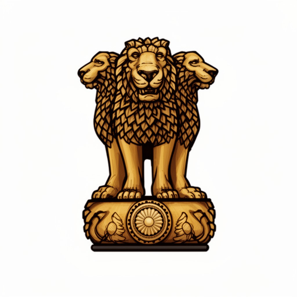 AI-generated illustration of State Emblem of India