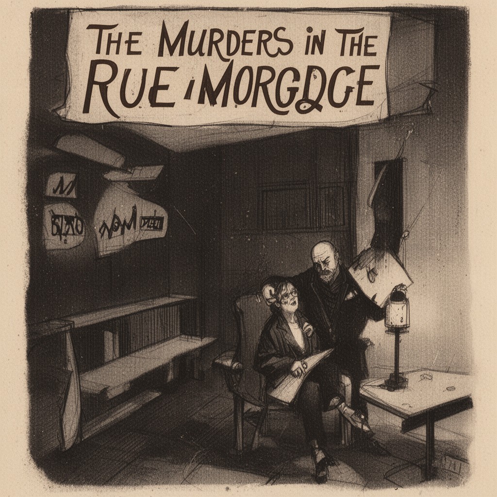 AI-generated illustration of The Murders in the Rue Morgue