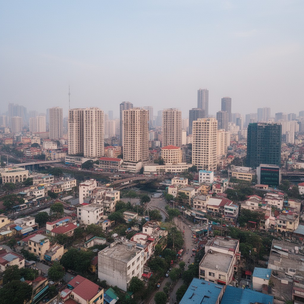 AI-generated illustration of Cầu Giấy District