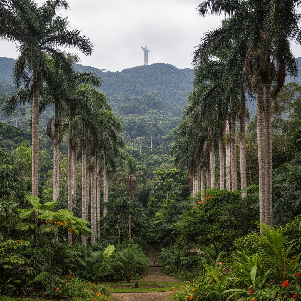 AI-generated illustration of Rio de Janeiro Botanical Garden