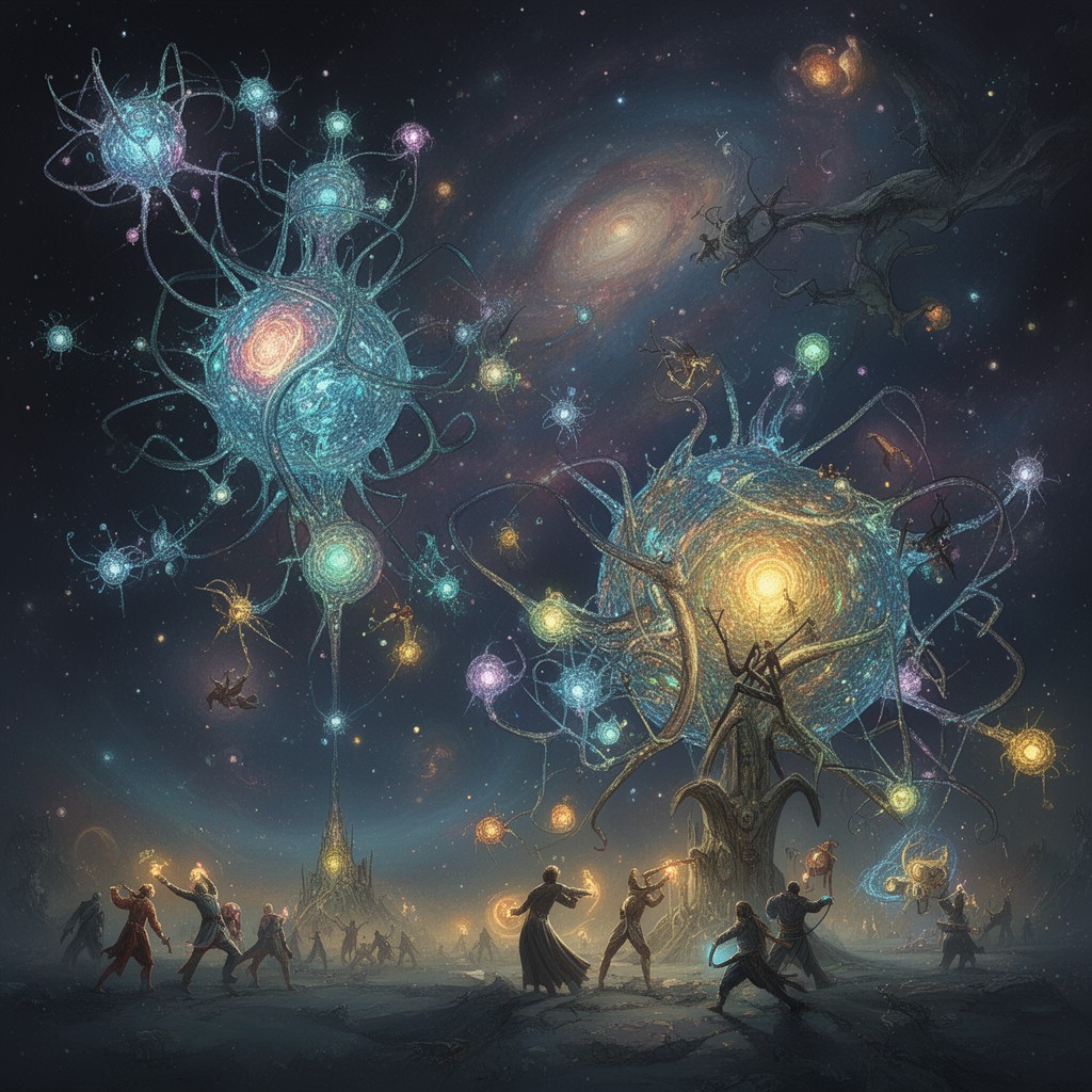 AI-generated illustration of The Gods Themselves