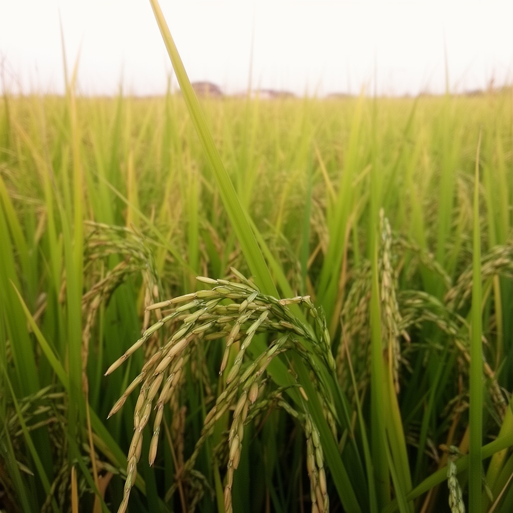 AI-generated illustration of IR64 rice variety