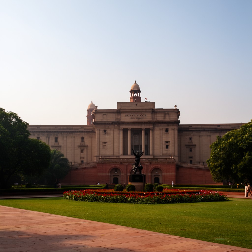 AI-generated illustration of North Block, New Delhi