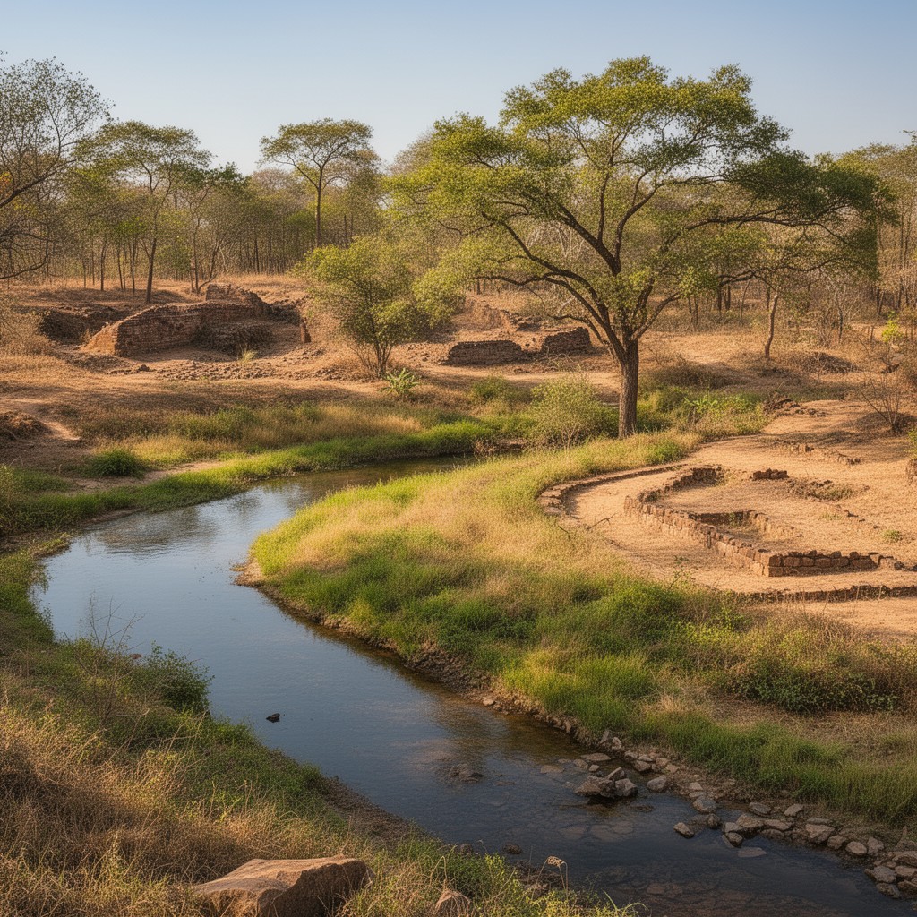 AI-generated illustration of Khami River