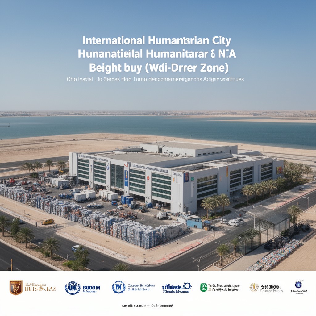 AI-generated illustration of International Humanitarian City (Dubai)