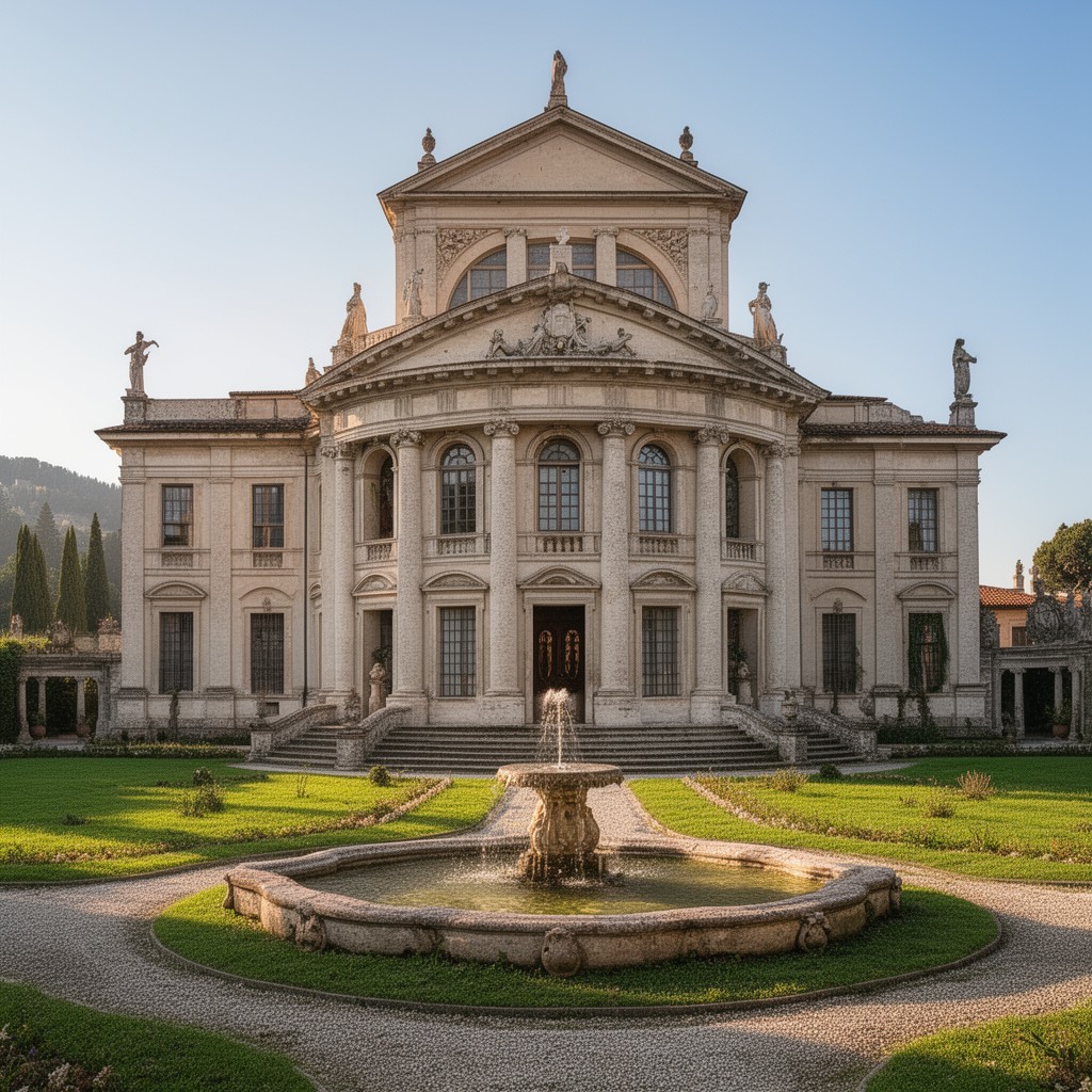 AI-generated illustration of Villa Rotonda