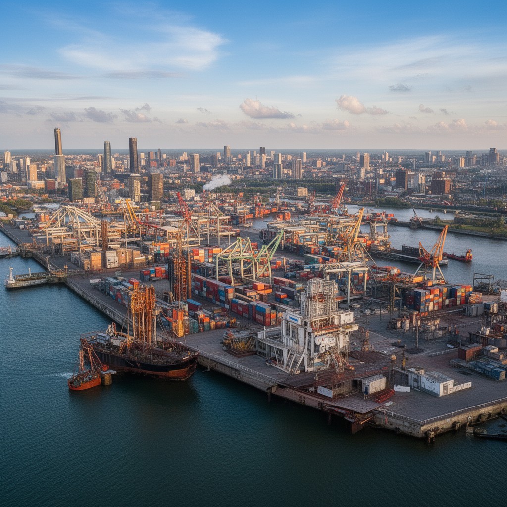 AI-generated illustration of Port of Amsterdam