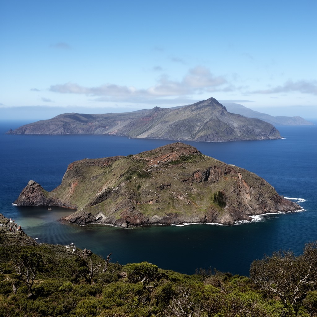 AI-generated illustration of Robinson Crusoe Island
