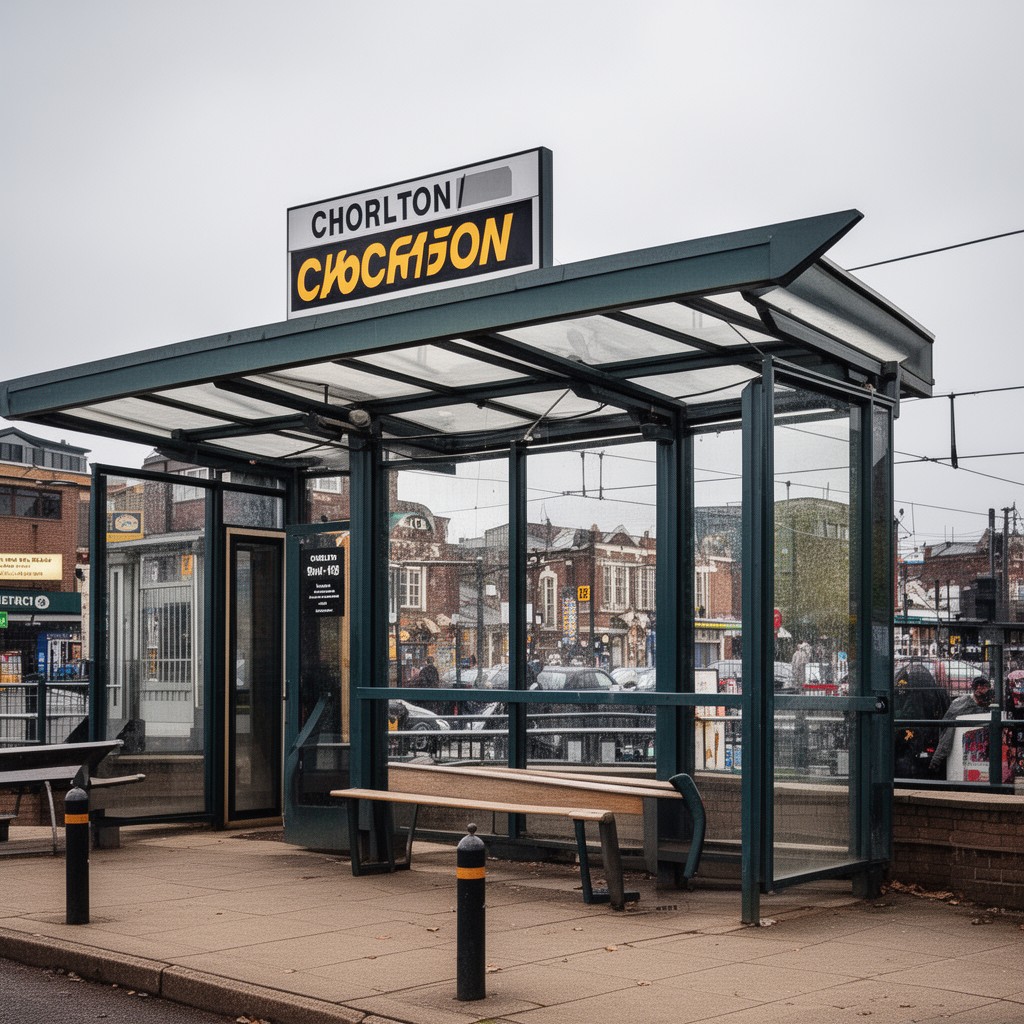 AI-generated illustration of Chorlton tram stop