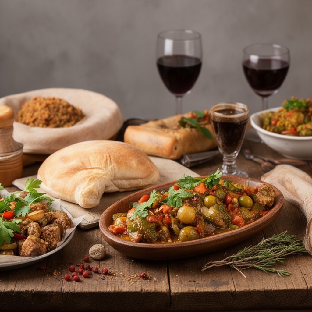 AI-generated illustration of Georgian cuisine