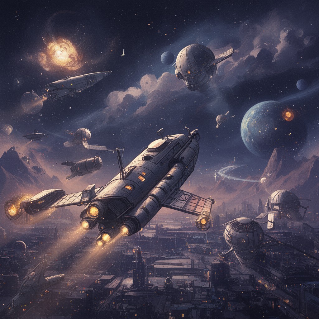 AI-generated illustration of Space Age
