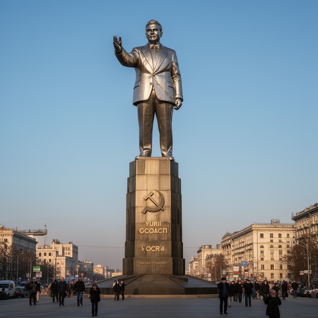 AI-generated illustration of Yuri Gagarin Monument in Moscow