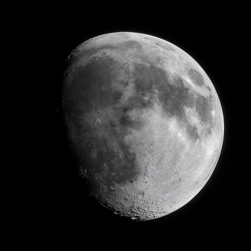 AI-generated illustration of Gagarin crater on the Moon
