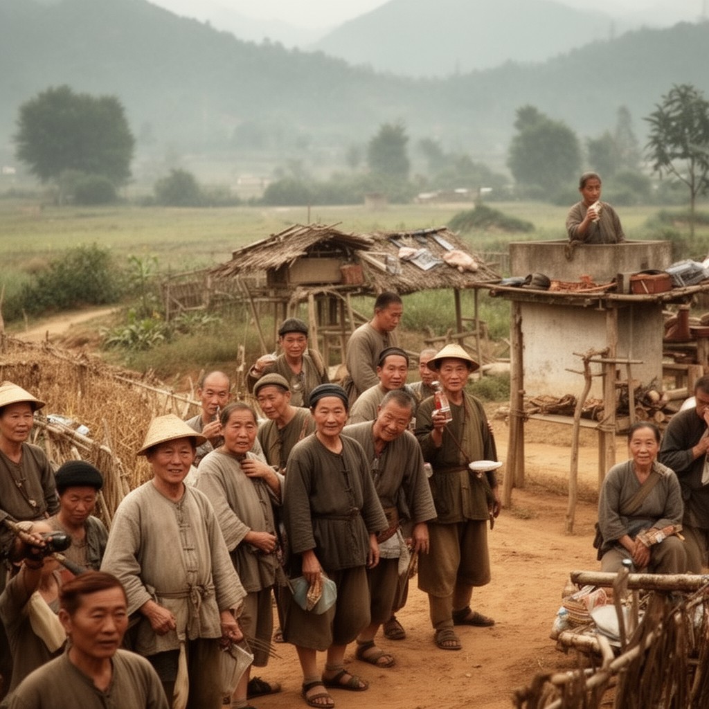 AI-generated illustration of Chinese peasantry