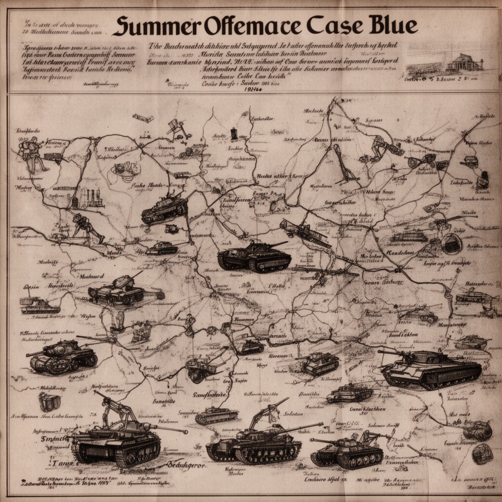 AI-generated illustration of German 1942 summer offensive Case Blue