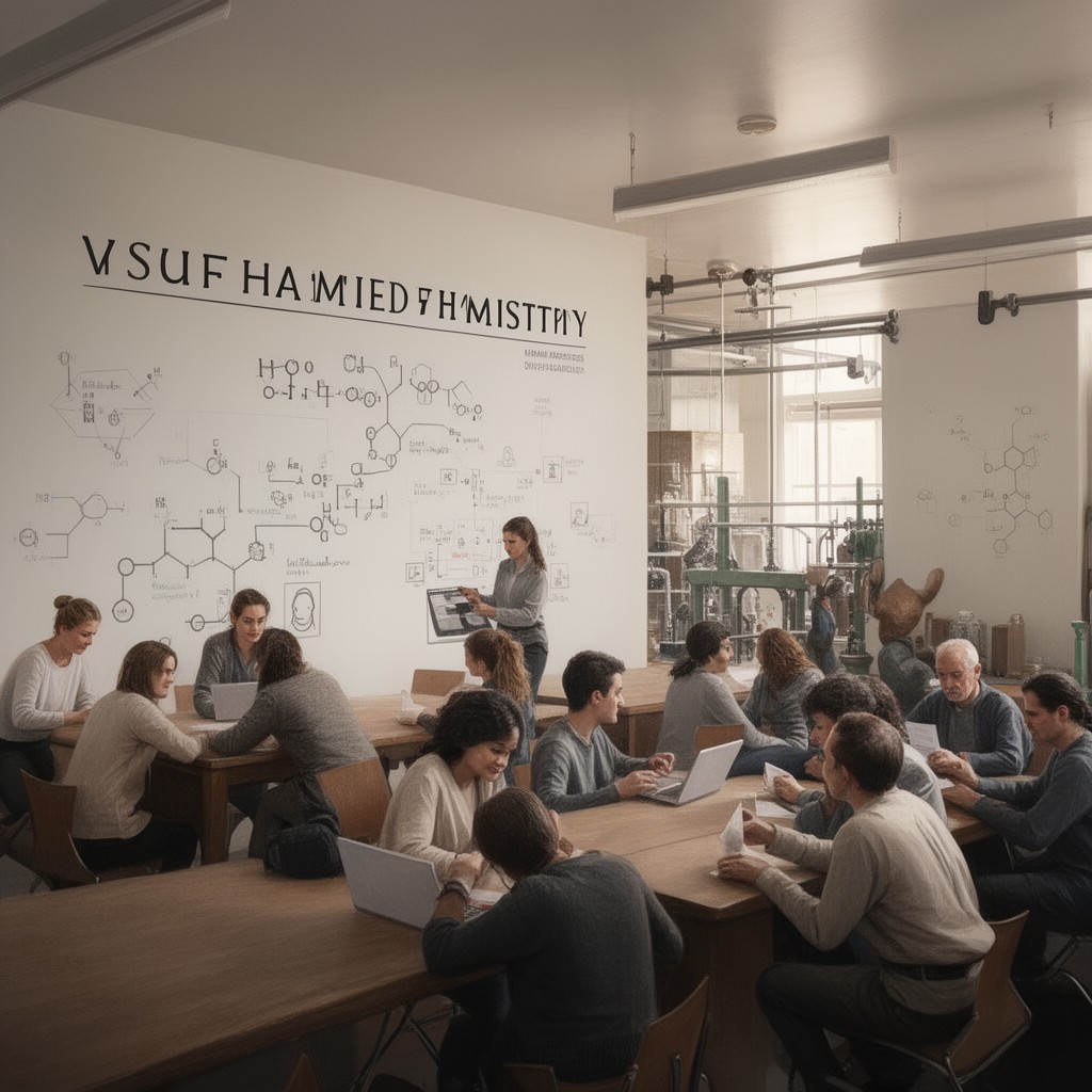 AI-generated illustration of Yusuf Hamied Department of Chemistry