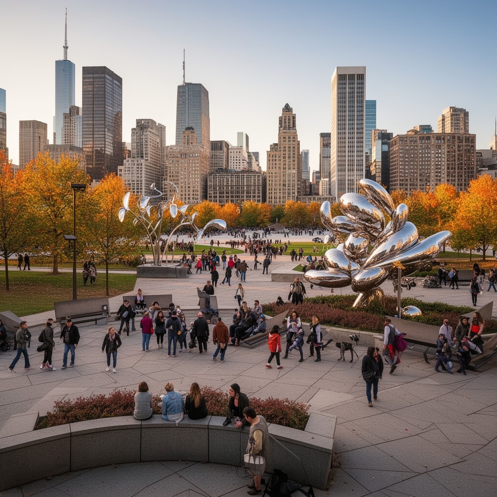 AI-generated illustration of Millennium Park
